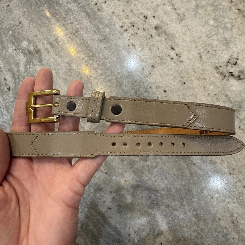 Justin Leather Belt Women's Sz Small 30 Skinny Taupe Tan Cowhide USA Western